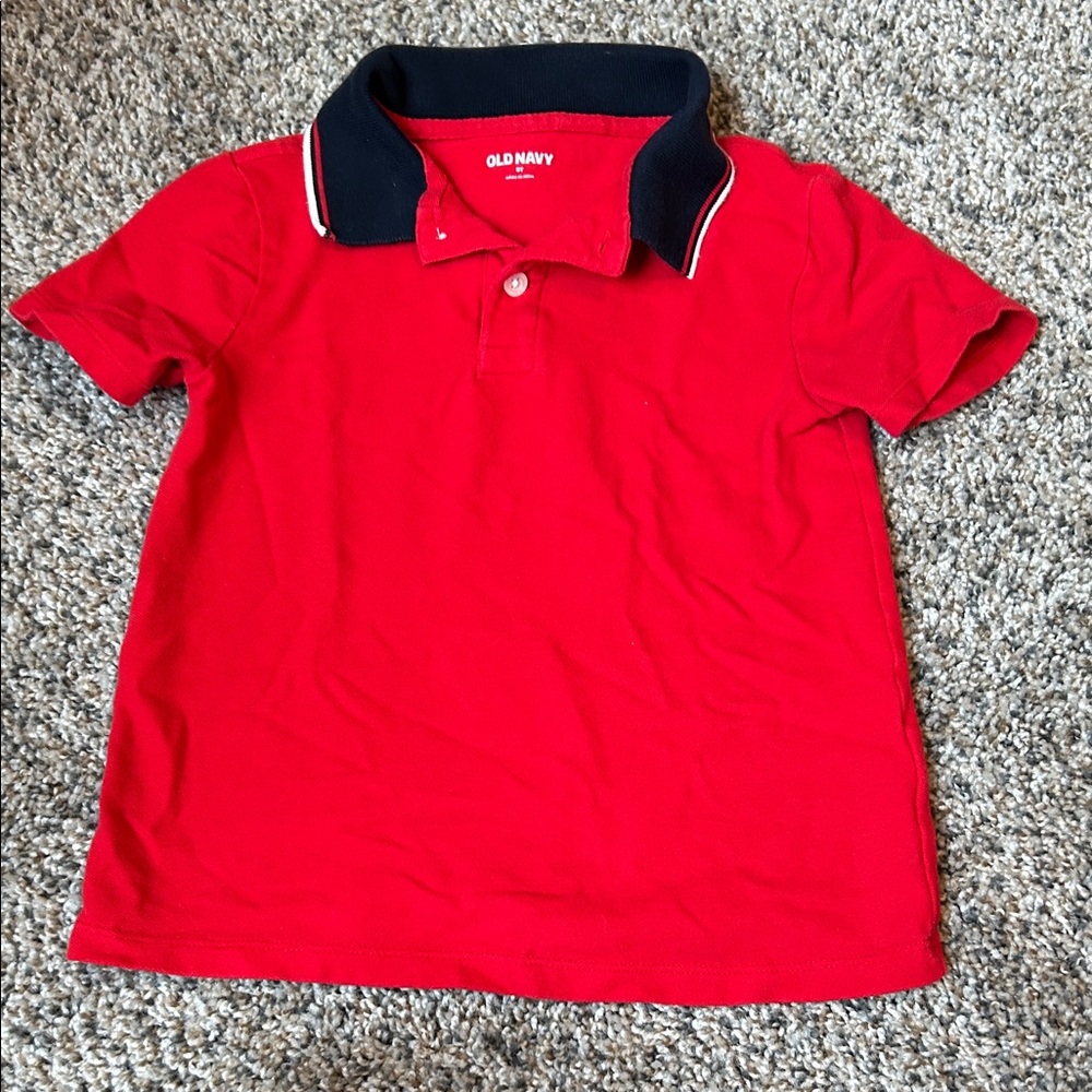 Old Navy Vibrant Red Polo with Dark Collar